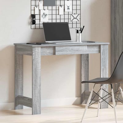 vidaXL - Bureau - 100x45x75 - cm - bewerkt - hout - grijs - sonoma - eikenkleurig