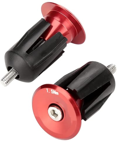 Allecto - Fietsstuur Einddoppen - Aluminium - Lichtgewicht en Duurzaam - Rood - Handlebar Grips - Geschikt voor Mountainbike en Racefiets - 2 Stuks