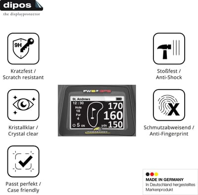 dipos – 2x Pantserfolie geschikt voor PowaKaddy FW5s | 9H Screenprotector