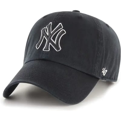 47 Brand New York Yankees MLB Clean Up Cap, Unisex, Zwart, Pet, maat: One size