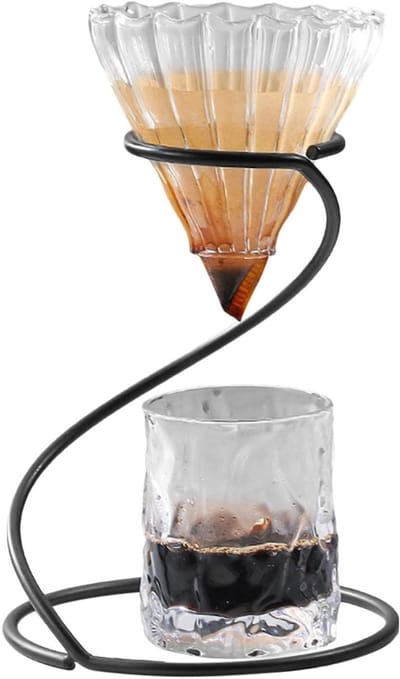Koffiezetstation - Druppelfilter houder - Koffie zetten - Minimalistisch ontwerp - 18x18x195cm - Zwart