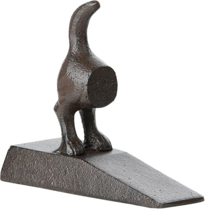 Esschert Design Deurstopper/deurwig Hondenstaart - gietijzer - zwart - 5 x 13 x 11 cm