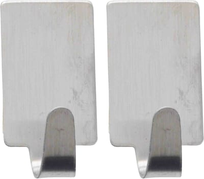 Excellent houseware - Zelfklevende rvs haakjes - set 12x