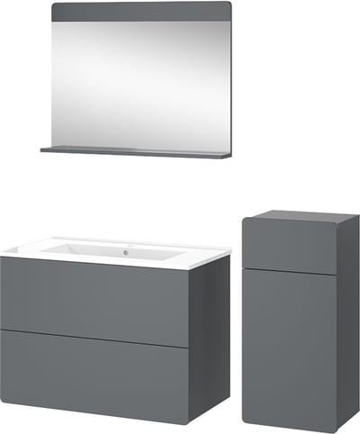 Vicco Izan Badkamermeubelset – 4 stuks met midi-eenheid Grijs