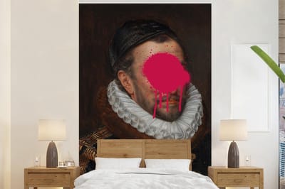 Behang - Fotobehang Willem van Oranje - Adriaen Thomasz - Roze - Breedte 200 cm x hoogte 300 cm
