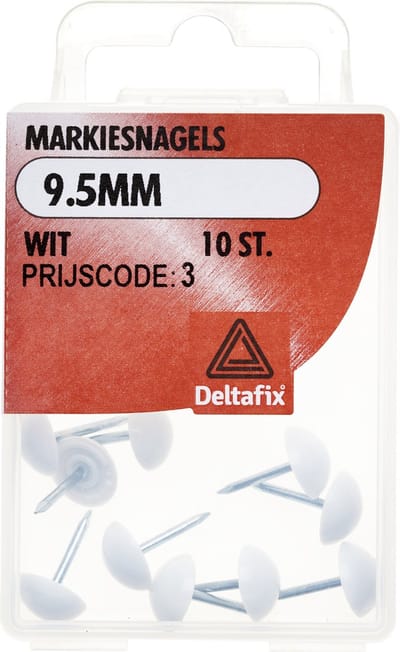 Deltafix markiesnagel wit 9.5mm 10 st.