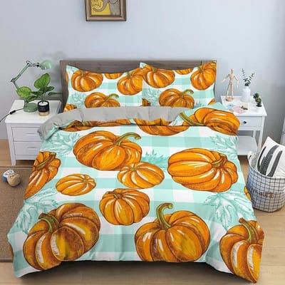 Pompoen Beddengoed Set Halloween Decor Dekbedovertrek Set Bed Set Dekbedovertrek met 2 Kussenslopen Dekbedovertrek Beddengoed Sets Eenpersoons Queensize 70x133cm 2pcs