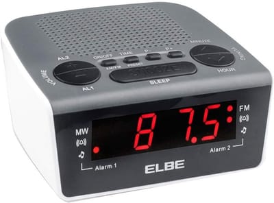 Digitale wekkerradio - AM FM radio - Wakker worden - 20 zender geheugen - 15 cm display - Zwart