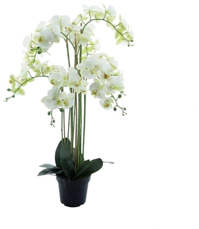 Kunst Phalaenopsis Orchidee In Pot 110 cm - Wit
