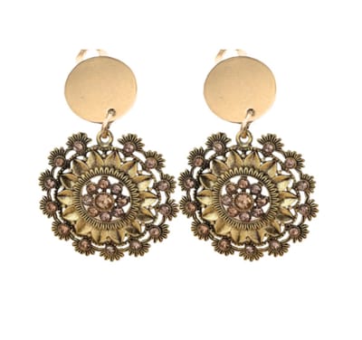 Clip oorbellen Mila- Mea goudbrons- 4 cm- geen gaatje- Charme Bijoux