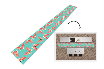 Keukenloper - Keukenmat - Vlinders - Roze - Patroon - 400x50 cm - Keuken vloerkleed