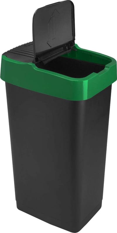 Afvalemmer - Prullenbak - Huishoudelijk afval - Kanteldeksel - 60 liter - Groen