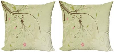 ABAKUHAUS Kussenhoezen Set 2x45x45 cm – Dubbelzijdige opdruk – Microvezel