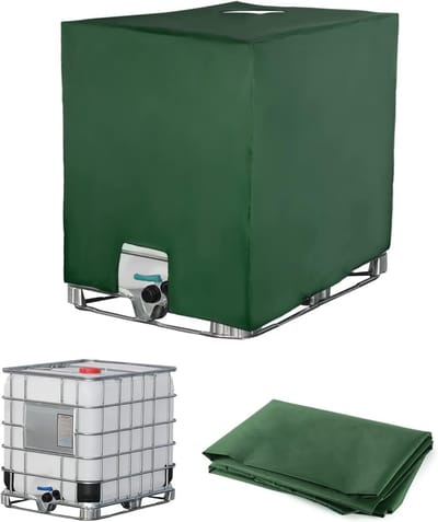 geschikt geschikt voor IBC 1000L tankdeksels, watertankdeksels, UV-beschermende en stofwerende beschermdeksels, watertankdeksels (116 x 100 x 120 cm, groen).