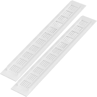 Ventilatie Rooster - Afvoer Vent - Kast Ventileren - Corrosiebestendig Aluminium - 60 x 450 mm - Wit