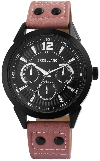 EXCELLANC Herenhorloge kunstleer Mineralglas