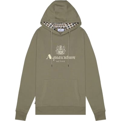 Aquascutum Active Big Logo Army Green Hoodie