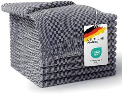PromoHome Set van 10 Absorberende Keukendoeken in Grijs - 50x70 cm