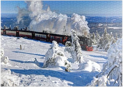 MyPuzzle Brockenbahn Op Weg Naar De Brocken (1142m), Harz Gebergte - Premium 1000 Stukjes Puzzel - MyPuzzle speciale collectie van Puzzle Galaxy