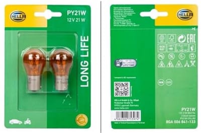 Halogeen Gloeilamp PY21W - Long Life - 21W - 12V - BAU15s - 2 Stuks