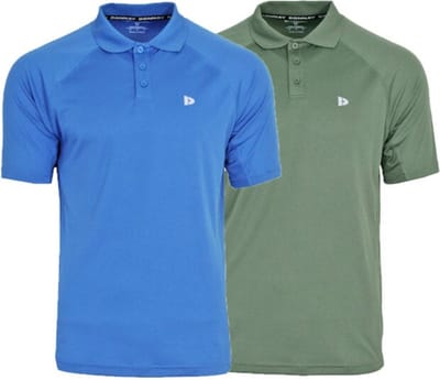 2-Pack Donnay - Sport polo (Björn) - Multi Sportpolo - Heren - Jungle green/True blue (548) - Maat S