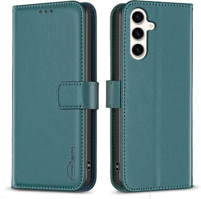 BINFEN Hoesje - Geschikt voor Samsung Galaxy S24 FE Hoesje - BINFEN Color Book Case - Groen
