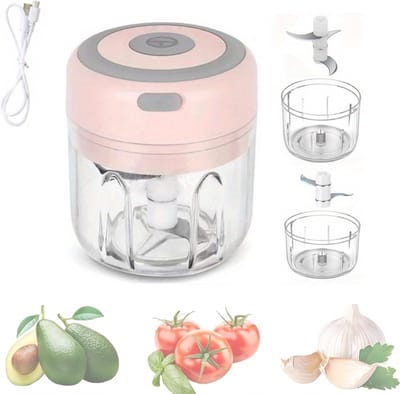 Xerolax Vleesmolen - Gehaktmolen - Meat Grinder - Elecktrisch - Machine - Foodprocessor - Meat Mincer - Keukenmixer - Keukenmachine - Automatisch - 100ML + 250ML - Roze