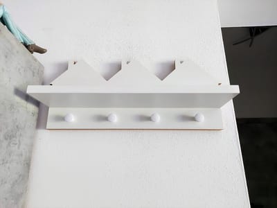 Moliland - Półkowieszak in Huisvorm - 4 Haken - Metalen Knoppen