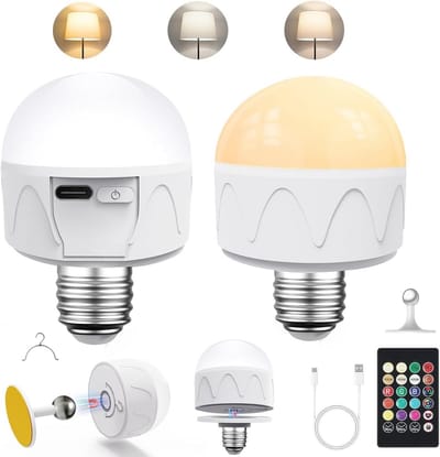 Oplaadbare USB C LED Gloeilampen met Afstandsbediening - Dimbare Kleurrijke Lampen voor Binnen en Buiten