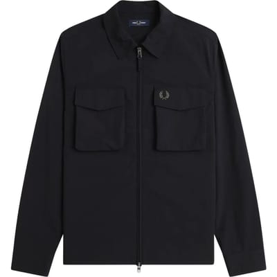 Fred Perry Ripstop Pocket Overshirt, zwart