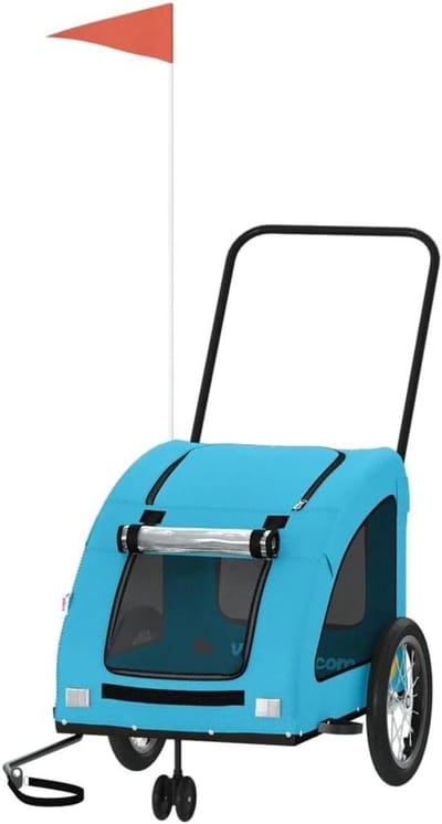 Hondenfietskar - Hondentrailer Buggy - Veilig Vervoeren - Waterafstotend Oxford - 63.5 x 124.5 cm - Blauw