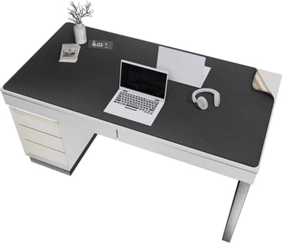 Famanu – Bureaumat met kurk – 140 x 70 cm – Dubbelzijdig en waterdicht – Grote bureauonderlegger voor werk en gaming