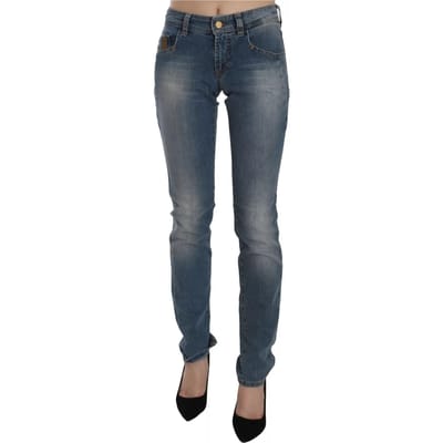 John Galliano Blauwe Gewassen Mid Waist Skinny Casual Jeansbroek