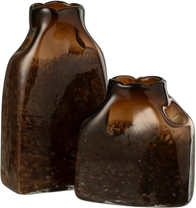 J-Line vaas Rechthoek - glas - donkerbruin - large