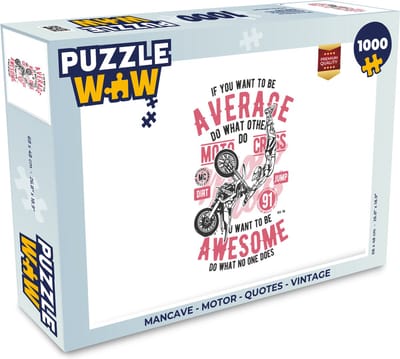 Puzzel Mancave - Motor - Quotes - Vintage - Legpuzzel - Puzzel 1000 stukjes volwassenen