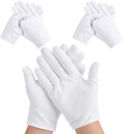 Set van 3 Katoenen Handschoenen voor Kinderen, Hydraterende en Ademende Handschoenen voor Droge Huid, Geschikt voor Sieradeninspectie en Schoonheidsbehandelingen