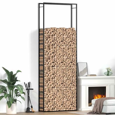 vidaXL - Haardhoutrek - 110x28x312 - cm - staal - matzwart