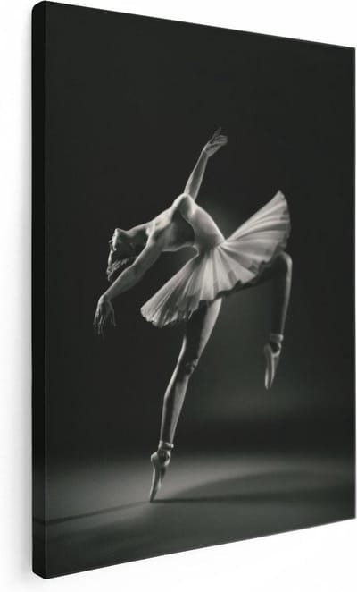 Artaza Canvas Schilderij Schilderij Vrouw - 30x40 cm - Klein - Wanddecoratie Ballerina - Muurdecoratie Woonkamer - Schilderijen Op Canvas