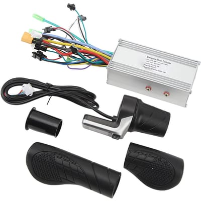 Contrôleur sans balais 36V 48V 1000W 38A à onde sinusoïdale, 3 modes, avec poignée accélérateur demi-tour 124DX avec panneau pour vélo électrique gray
