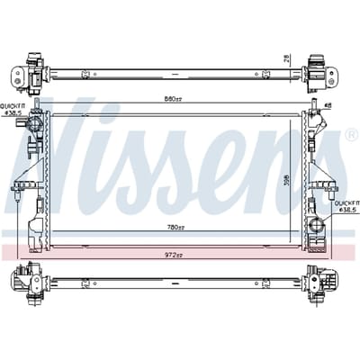 Radiator, motorkoeling NISSENS 606170