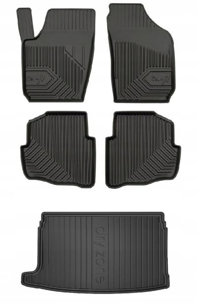 Frogum Serie 77 Volkswagen Polo IV – Automattenset + Kofferbakmat – Perfecte Pasvorm – Geurloos TPE – Hoge Beschermrand