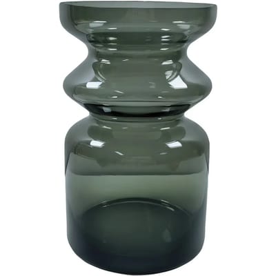 Present Time Vaas Gusto - Grijs - 15.5x15.5x25cm - Glas - Modern - Bloemenvaas - Woondecoratie - Decoratieve vaas voor woonkamer of slaapkamer