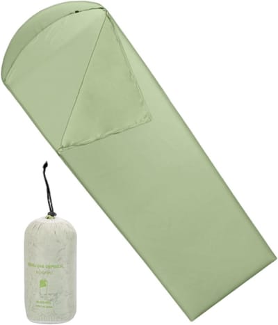 Lichte Slaapzak - Reisvoering - Hygiënisch Slapen - Extra Warmte - 210 x 80 cm - Groen