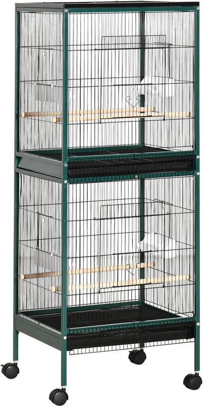 PawHut-Vogelkooi-Acier-51,5x50x140cm-Vert