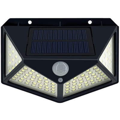 Wandlamp op zonne-energie Bewegingssensor 100 LED's Buiten Waterdichte LED-wandlamp op zonne-energie PIR Op zonne-energie 100 LEDs zwart