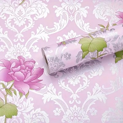 1 rol zelfklevend behang, vintage bloemenpatroon zelfklevend tactiel papier, afpelbaar en plakbaar, verwijderbaar slaapzaalbehang veelkleurig