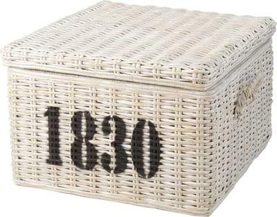 Rotan Opbergmand 47x47x30 White Wash
