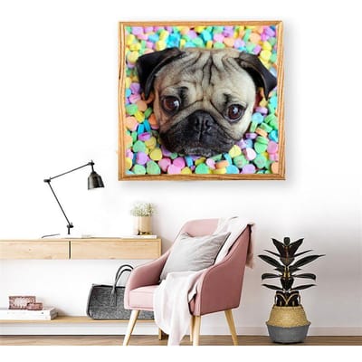 Point de croix plein affichage diamant rond broderie Animal 5D bricolage diamant peinture 30x30CM black