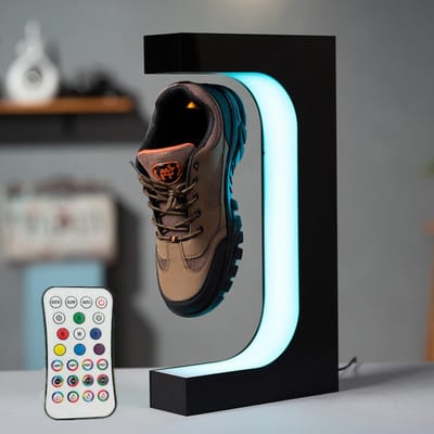 LED Zwevend Schoenenrek 360 Graden Automatisch Roterende Displaystandaard Schoenenwinkel Voorbeeld Vitrine Schoenenrek Sneaker Opbergrek