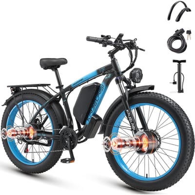 KAIJIELAISI V3 Elektrische Mountainbike, 48V 23Ah Verwijderbare Batterij, Shimano 21-Speed blauw